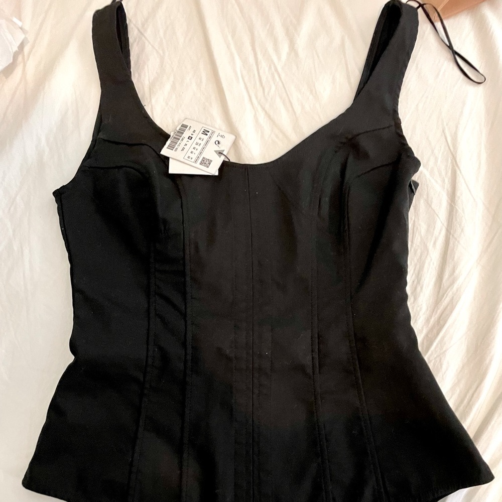 ZARA BLACK CORSET STYLE BODYSUIT